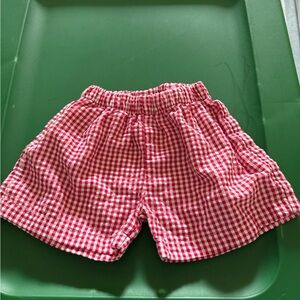 2 Pairs of Red and White Elastic Waist Shorts